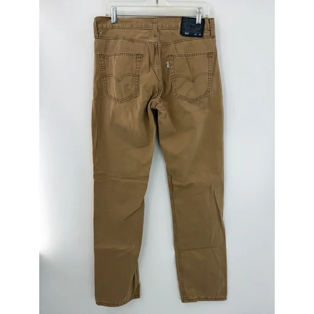 Levi’s Men’s 514 100% Cotton Jeans Pants Brown Size 32 X 34 Straight Leg